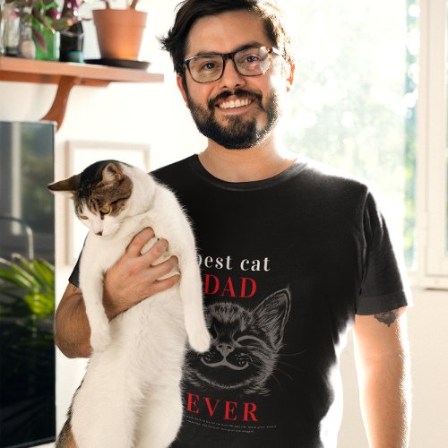 Best Cat Dad Definition | Cute Cat Face T-Shirt