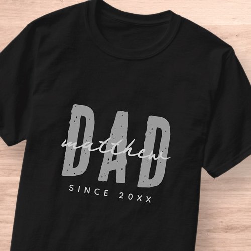 Dad Since 20XX Modern Elegant Simple T-Shirt