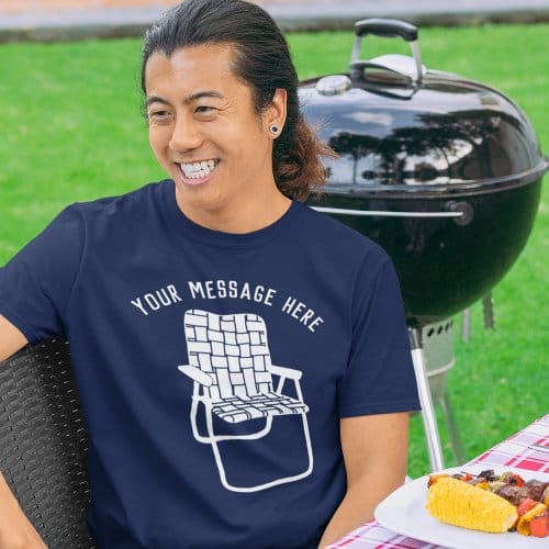 Vintage Lawn Chair Custom Message Summer Graphic T-Shirt